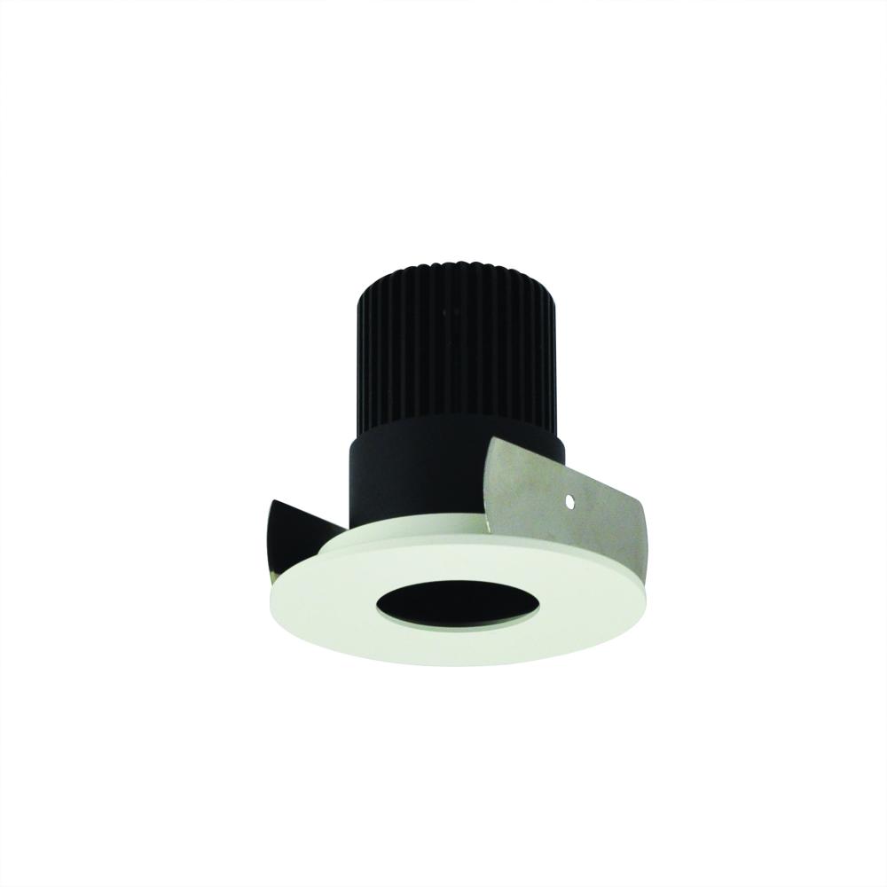 2" Iolite LED Round Pinhole, 1000lm / 14W, 3000K, Black Pinhole / Matte Powder White Flange