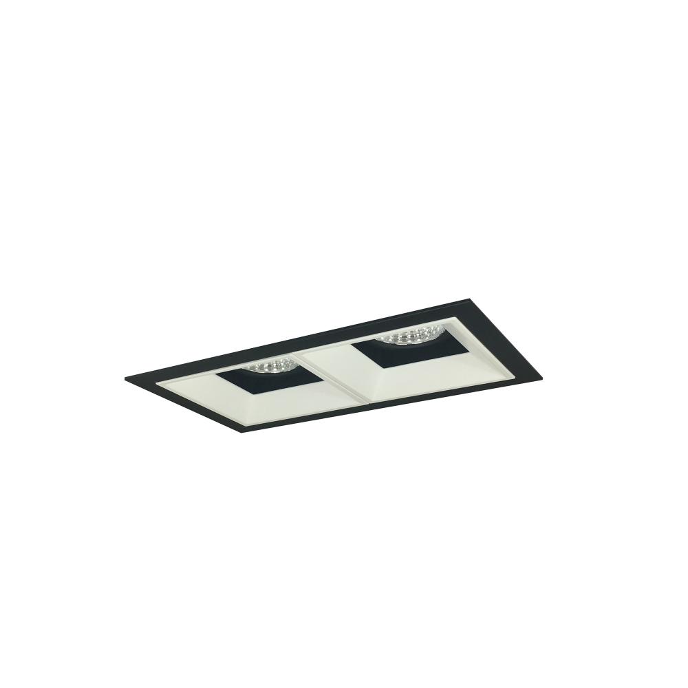 Iolite MLS 2-Head Trim Set, Black Flange, 3000K, 1000lm, Black/MPW Fixed Downlt./Adj. Gimbal Trims