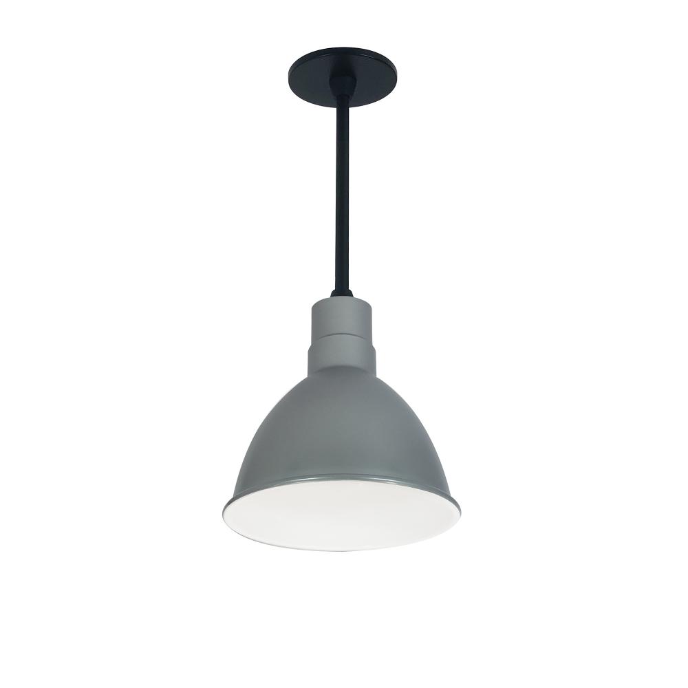 8" RLM 48" Stem Mounted LED Shade, 1200lm, 3500K, Gun Metal/White, 120V 0-10V/Triac/ELV &