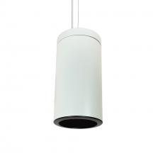 Nora NYLI-6CI1BBWAC - 6" Cylinder, White, Cable Mount, Incandescent, Refl, Black