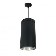 Nora NYLS3-6P1L435NC12DBB - 6" Sapphire III Pendant Mount Black Cylinder, Diffused Clear Reflector/Black Flange, 120-277;
