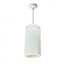 Nora NYLS3-6P1L235FC12WWW - 6" Sapphire III Pendant Mount White Cylinder, Matte Powder White Reflector/Matte Powder White