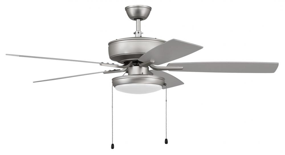 5-Blade 52" Low Profile Ceiling Fan in Brushed Nickel with Bowl LED Light kit 