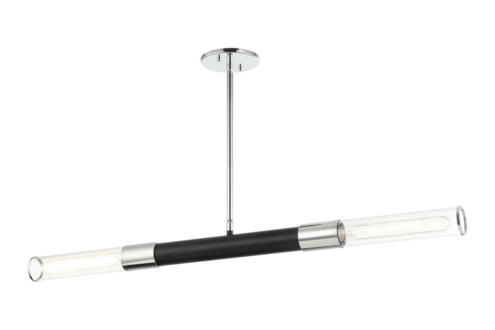 Tubo Matte Black + Chrome Pendant