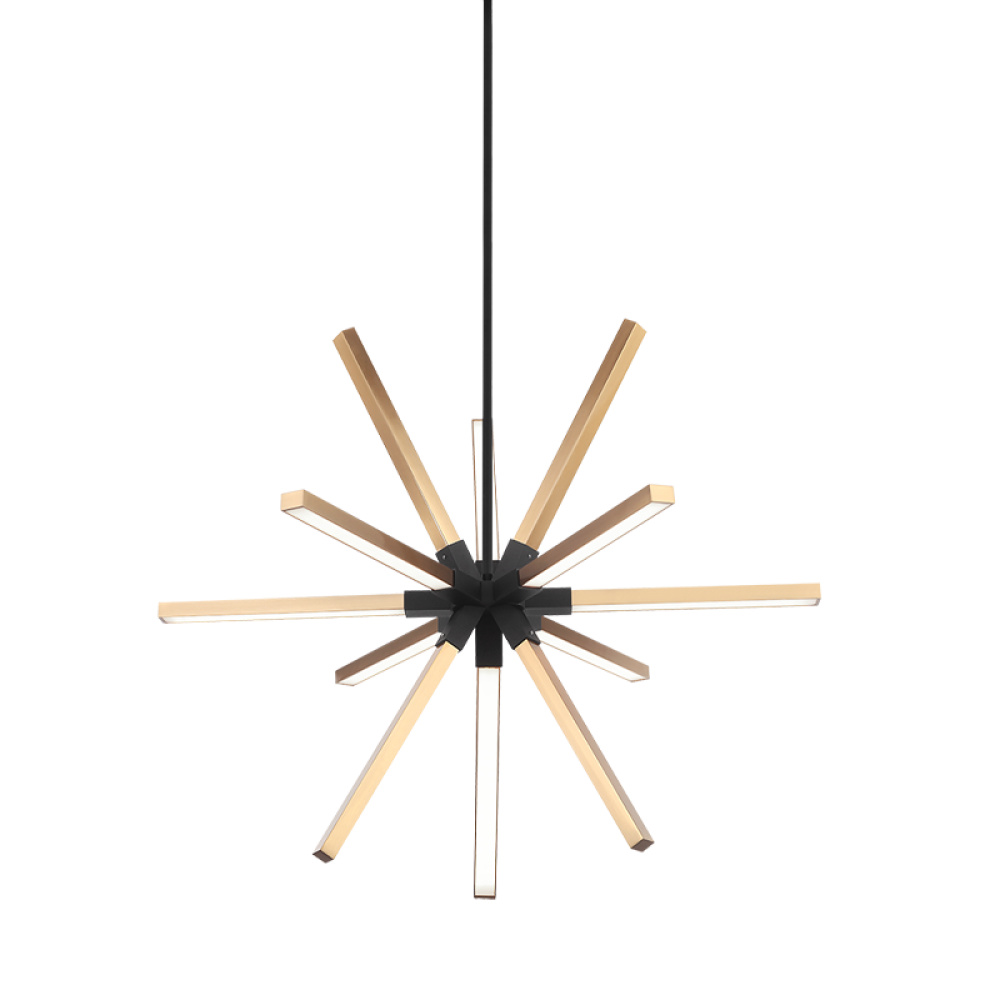 Asterisk Matte Black + Aged Gold Brass Pendant