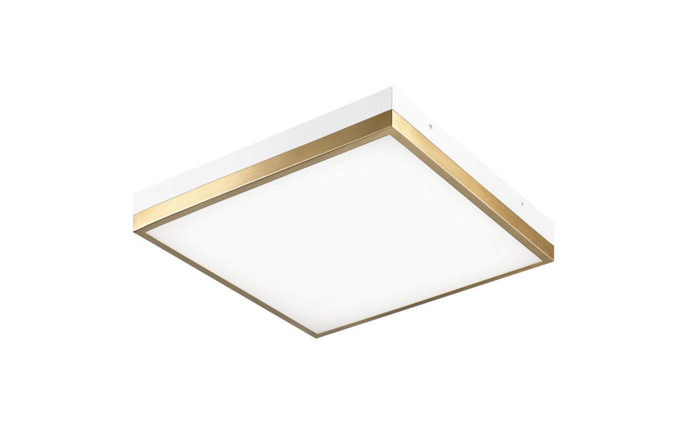 Tux White + Aged Gold Brass Flush Mounts