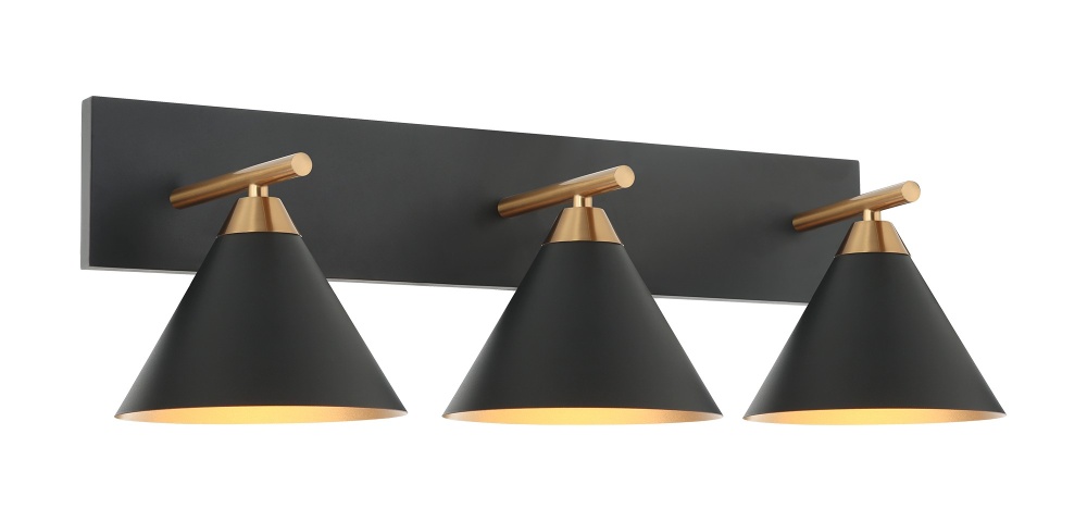 Bliss Aged Gold Brass + Matte Black Wall Sconce