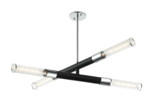 Matteo Lighting C61204MBCH - Tubo Matte Black + Chrome Pendant