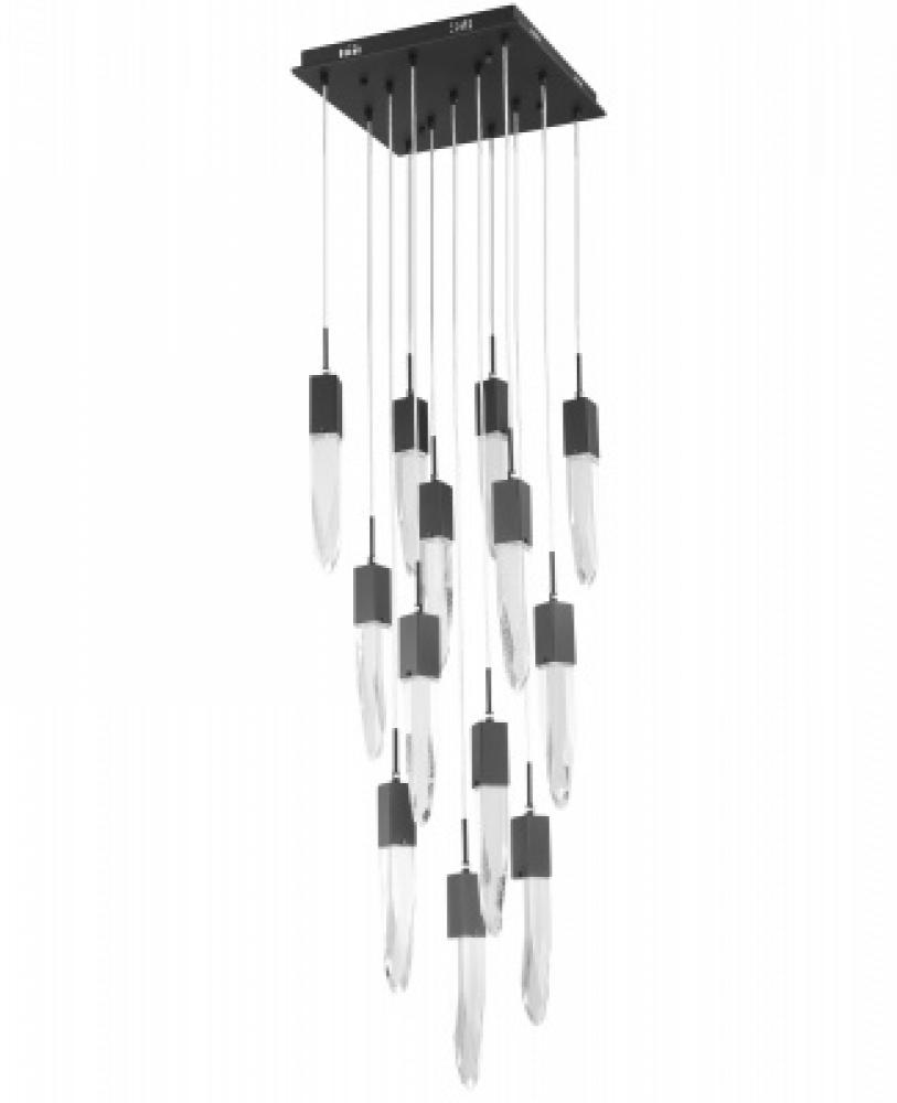 Aspen Collection 13 Light Clear Crystal Multi Port Pendant