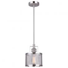 Canarm IPL626A01BN - BECKETT, 1 Lt Rod Pendant, Metal Shade, 100W Type A, 7 3/4" W x 18 1/4" - 60 1/4" H