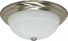 Nuvo 60/199 - 3 Light - 15" Flush with Alabaster Glass - Brushed Nickel Finish