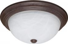 Nuvo 60/207 - 3 Light - 15" Flush with Alabaster Glass - Old Bronze Finish