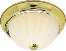 Nuvo SF76/126 - 2 Light - 13" Flush with Frosted Melon Glass - Polished Brass Finish