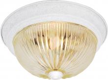 Nuvo SF76/193 - 3 Light - 15" Flush with Clear Ribbed Glass - Textured White Finish