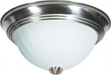 Nuvo SF76/244 - 2 Light - 13" Flush with Frosted Melon Glass - Brushed Nickel Finish