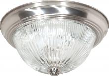 Nuvo SF76/611 - 3 Light - 15" Flush with Ribbed Glass - Brushed Nickel Finish