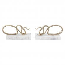 ELK Home H0897-10932/S2 - Snake Bookend - Set of 2 Polished Brass